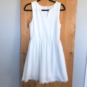 White v-neck dress